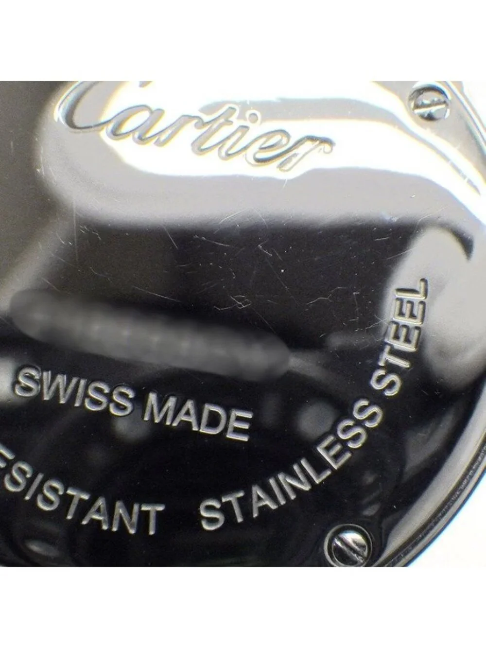 Cartier Watch Rondo Must Silver Dial Roman Index Black Cowhide SS Quartz Analog